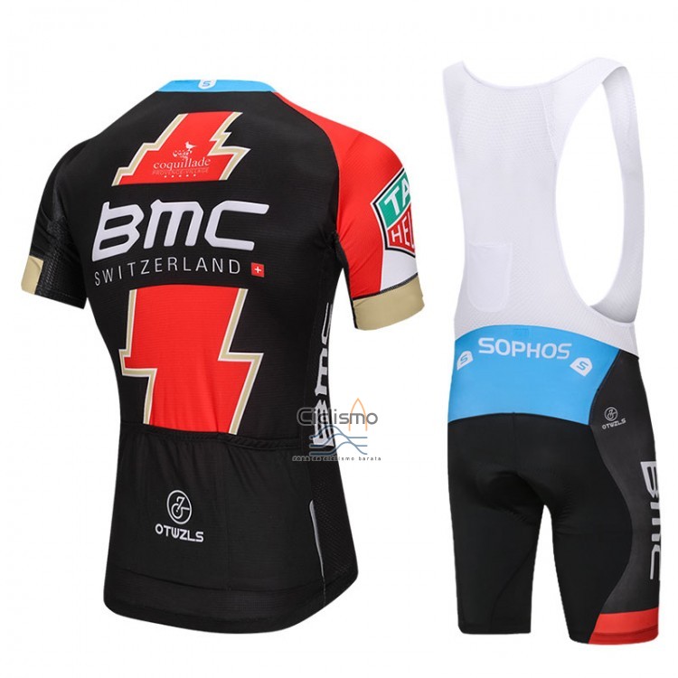 Bmc Ropa Ciclismo Culotte Corto 2018 Mangas Cortas Negro y Rojo